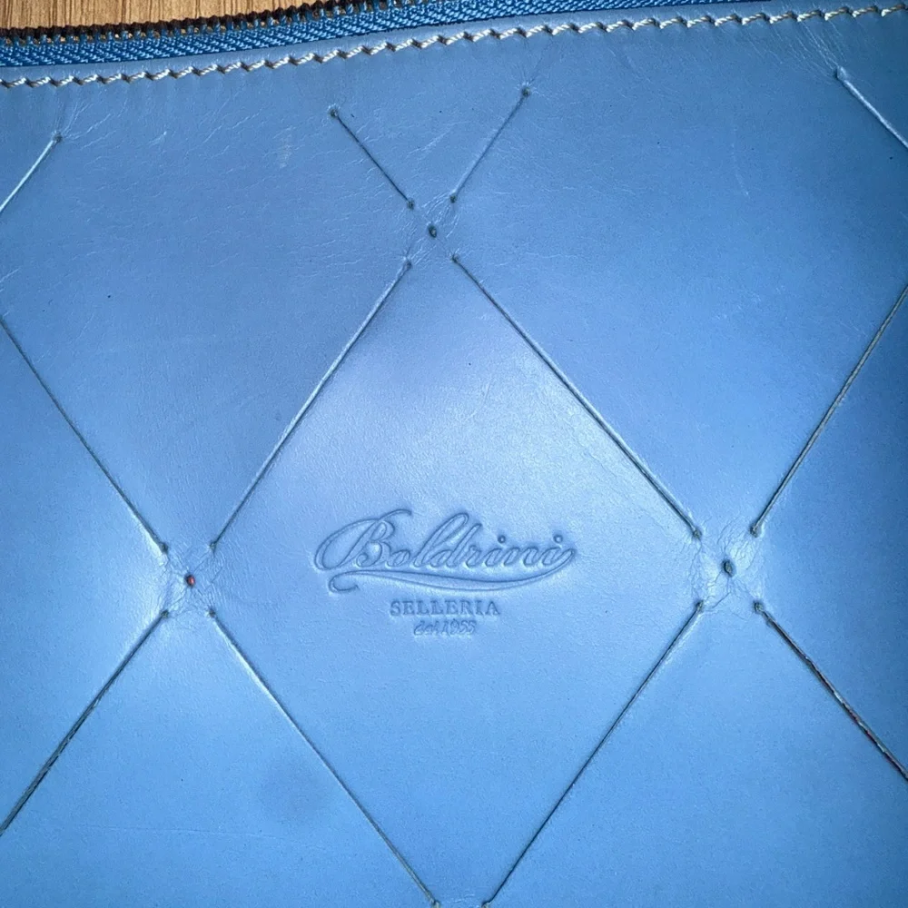 Boldrini Selleria Blue Quilted Geniune Leather Shoulder Bag